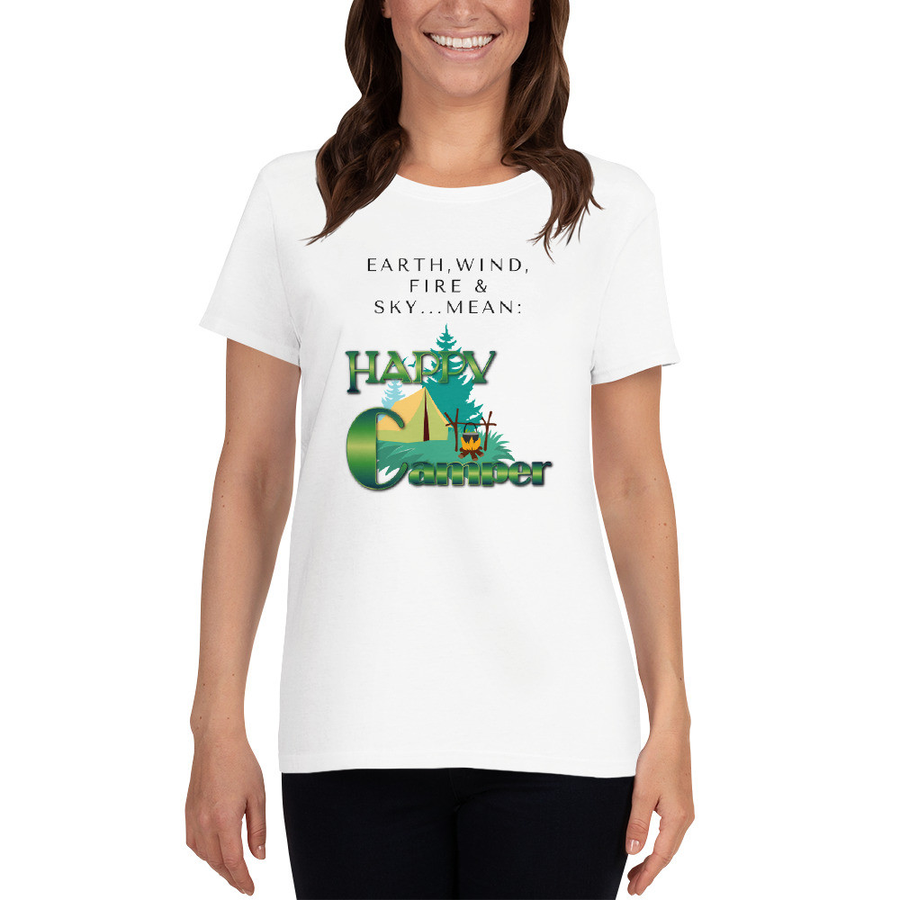 Women's short sleeve t-shirt: Happy Camper