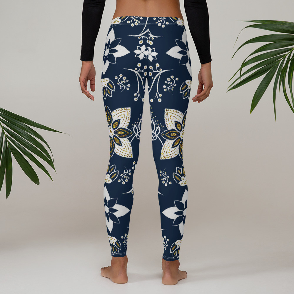 Leggings: Blue Flowers
