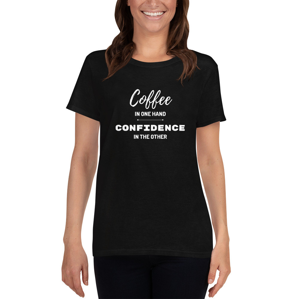 Women's short sleeve t-shirt: Coffee in One Hand