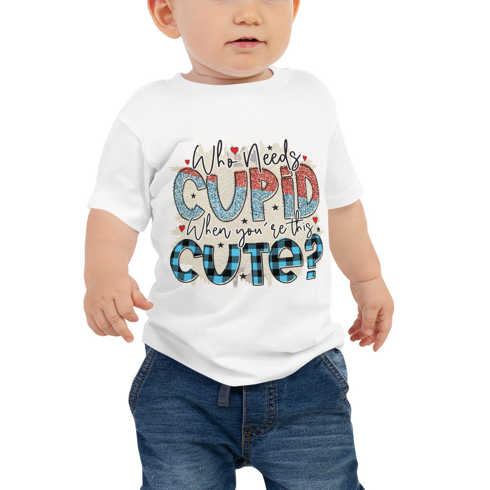 Baby Jersey Short Sleeve Tee: :Who Needs Cupid