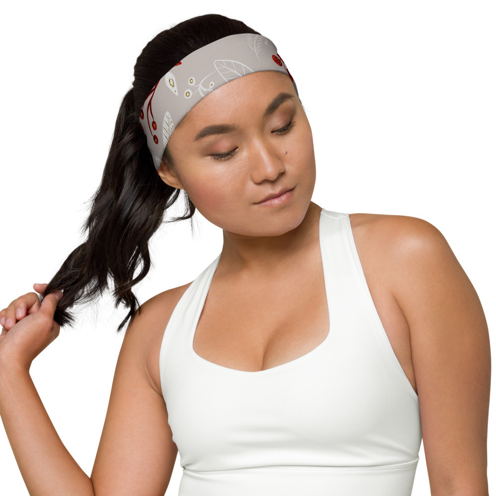 Headband: Grey Leaves
