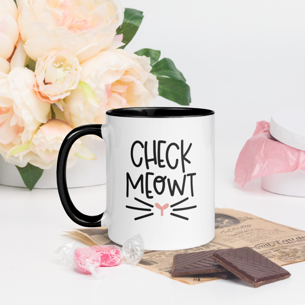 Mug with Color Inside: Cat Meowt