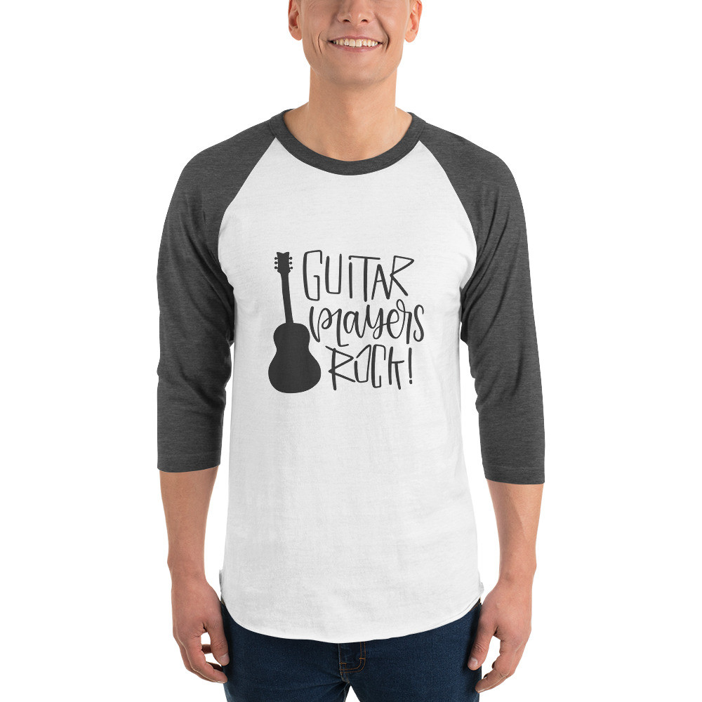 3/4 sleeve raglan shirt: Guitar Players Rock
