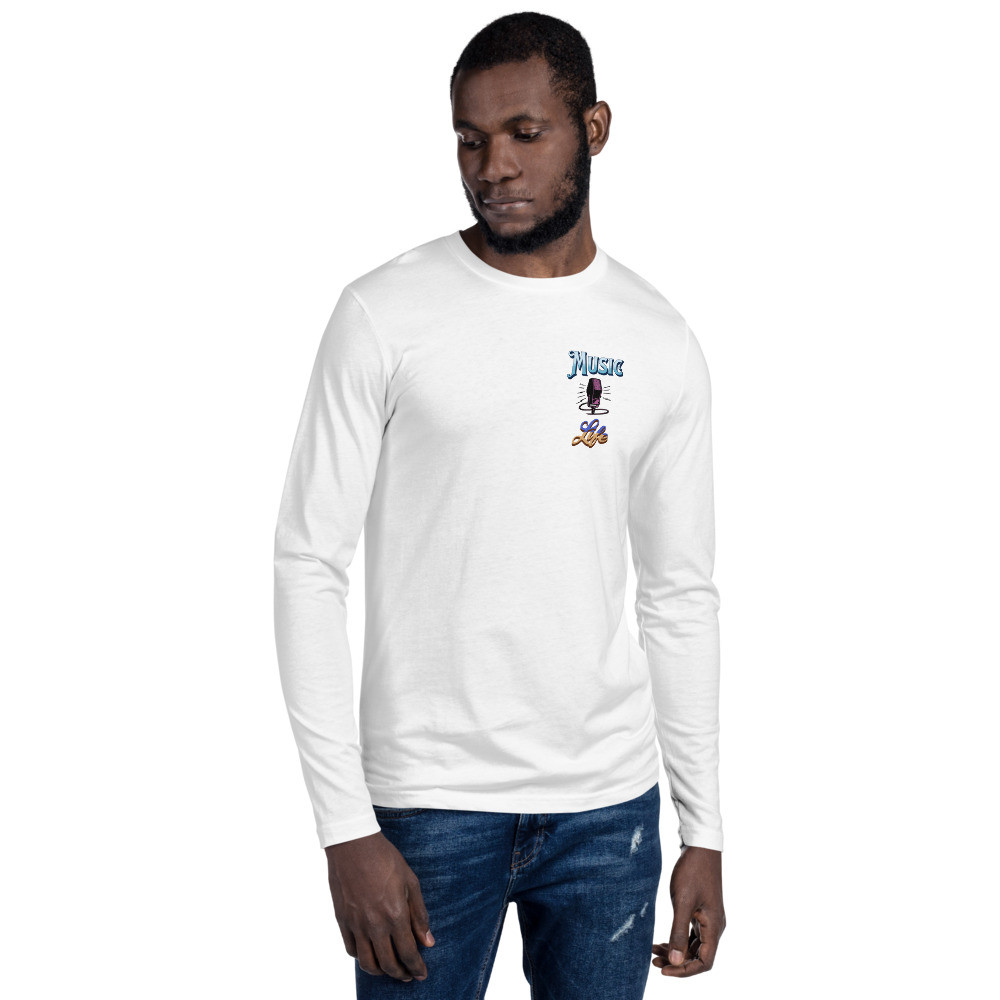 Long Sleeve Fitted Crew: Music Life