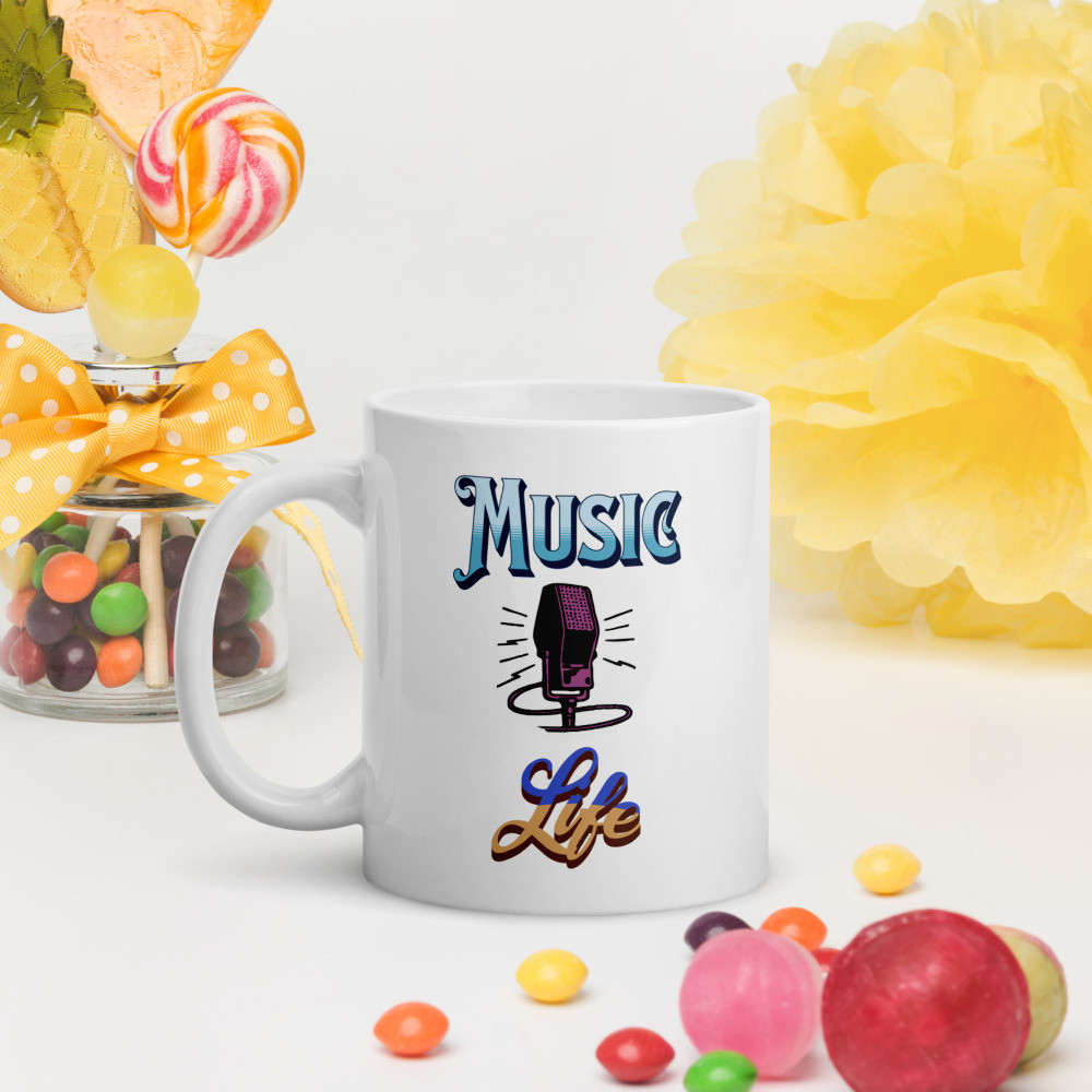 White glossy mug: Music Life