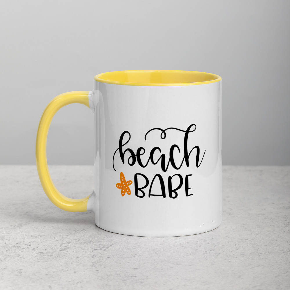 Mug with Color Inside: Beach Babe