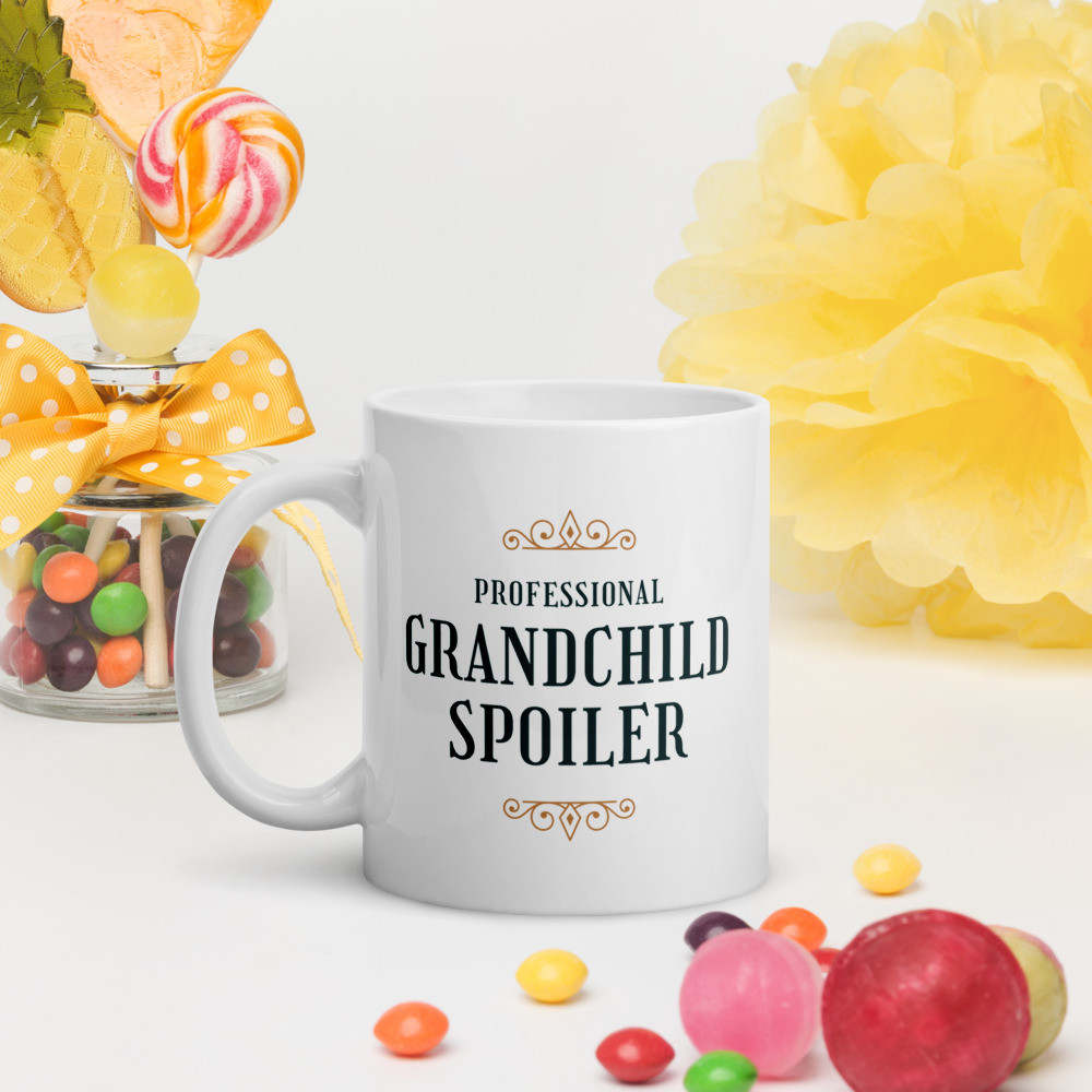 White glossy mug: Professional Grandchild Spoiler