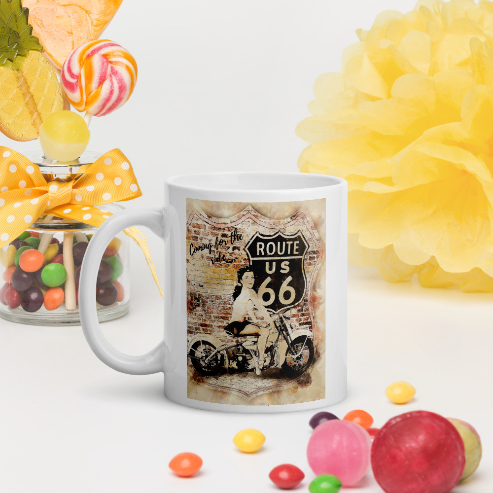 White glossy mug: Coming For The Ride