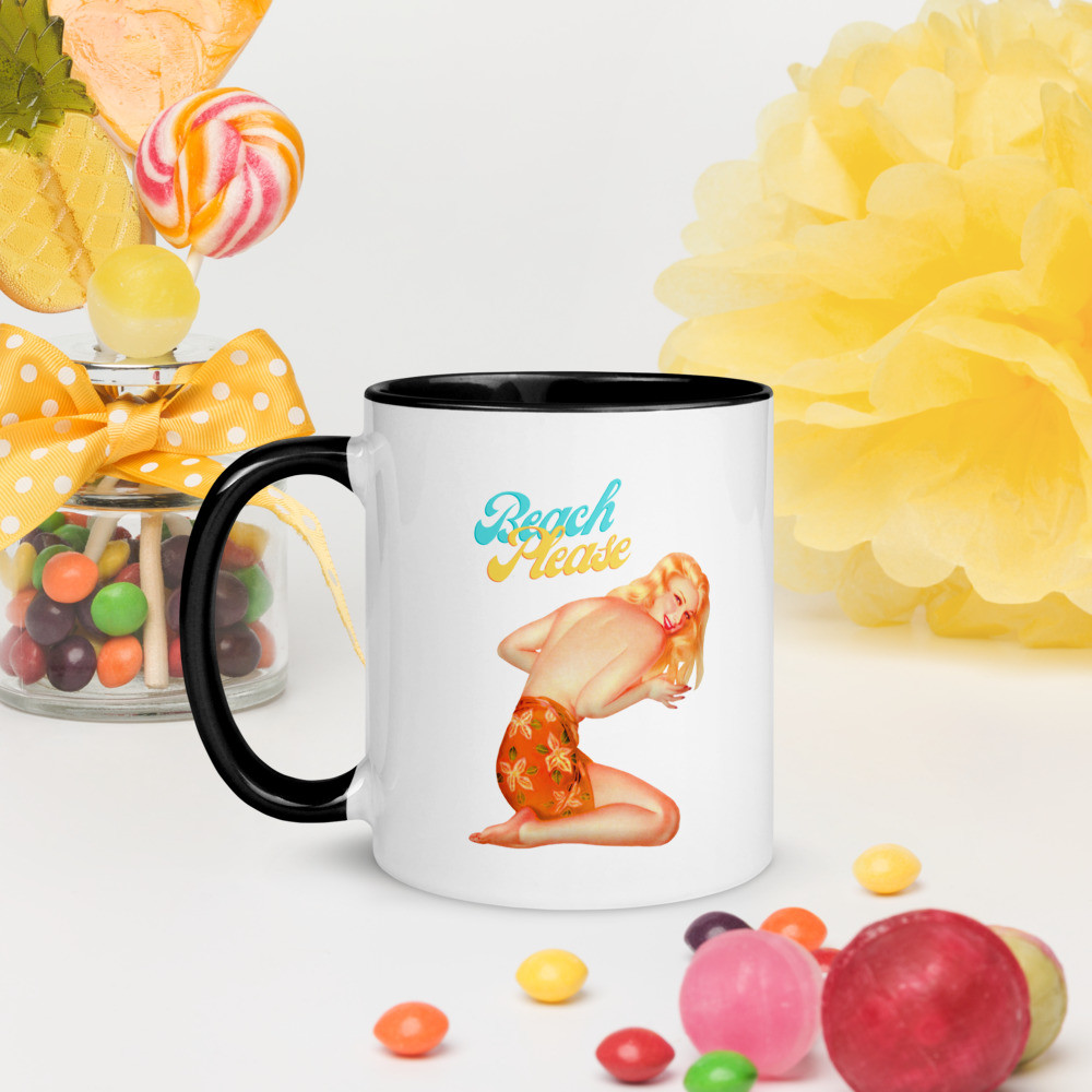 Mug with Color Inside: Beach Please