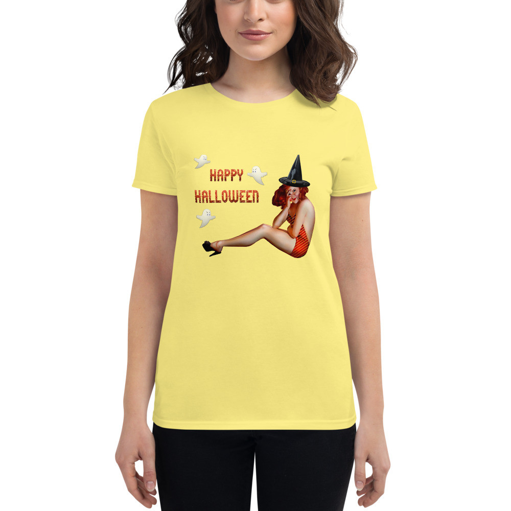 Women's short sleeve t-shirt: Happy Halloween