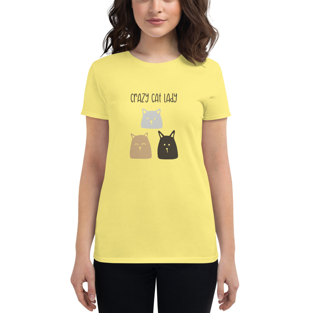Women's short sleeve t-shirt: Crazy Cat Lady