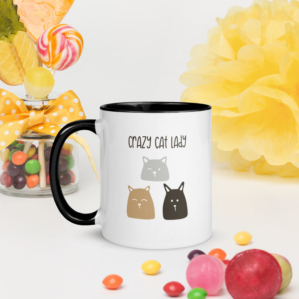 Mug with Color Inside: Crazy Cat Lady