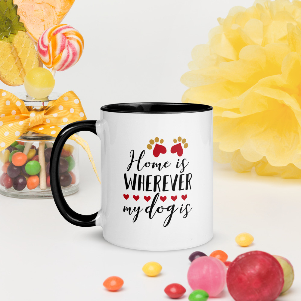 Mug with Color Inside: Home Is Wherever My dog Is