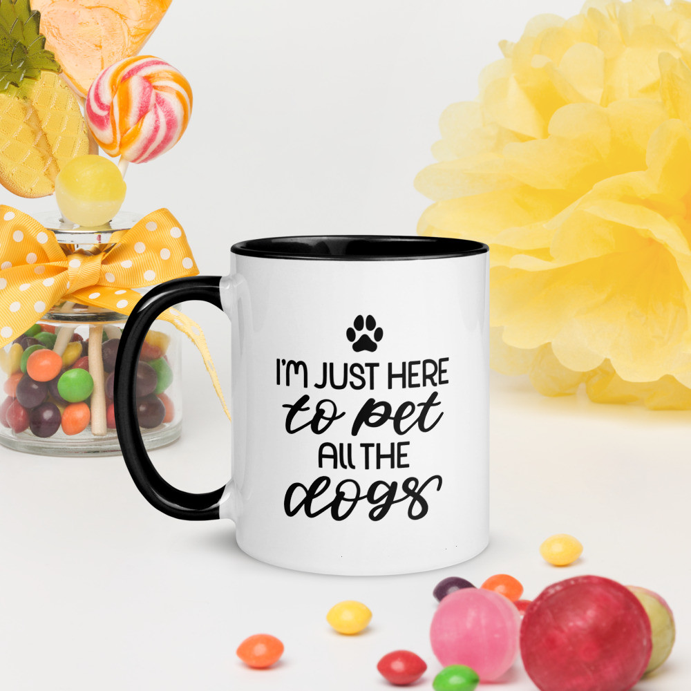 Mug with Color Inside: I'm Just Here To Pet