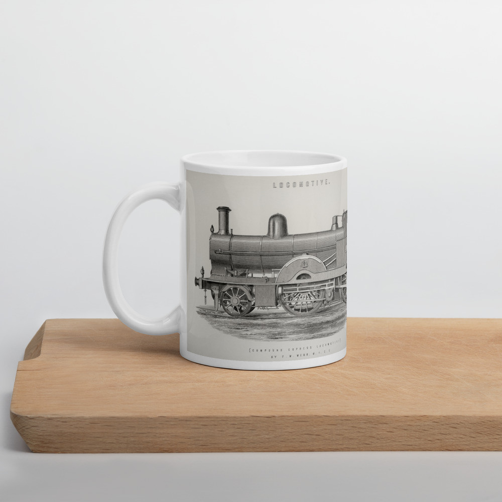 White glossy mug: Locomotive