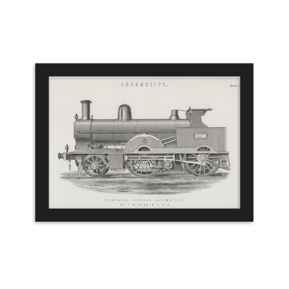 Framed matte paper poster Locomotive