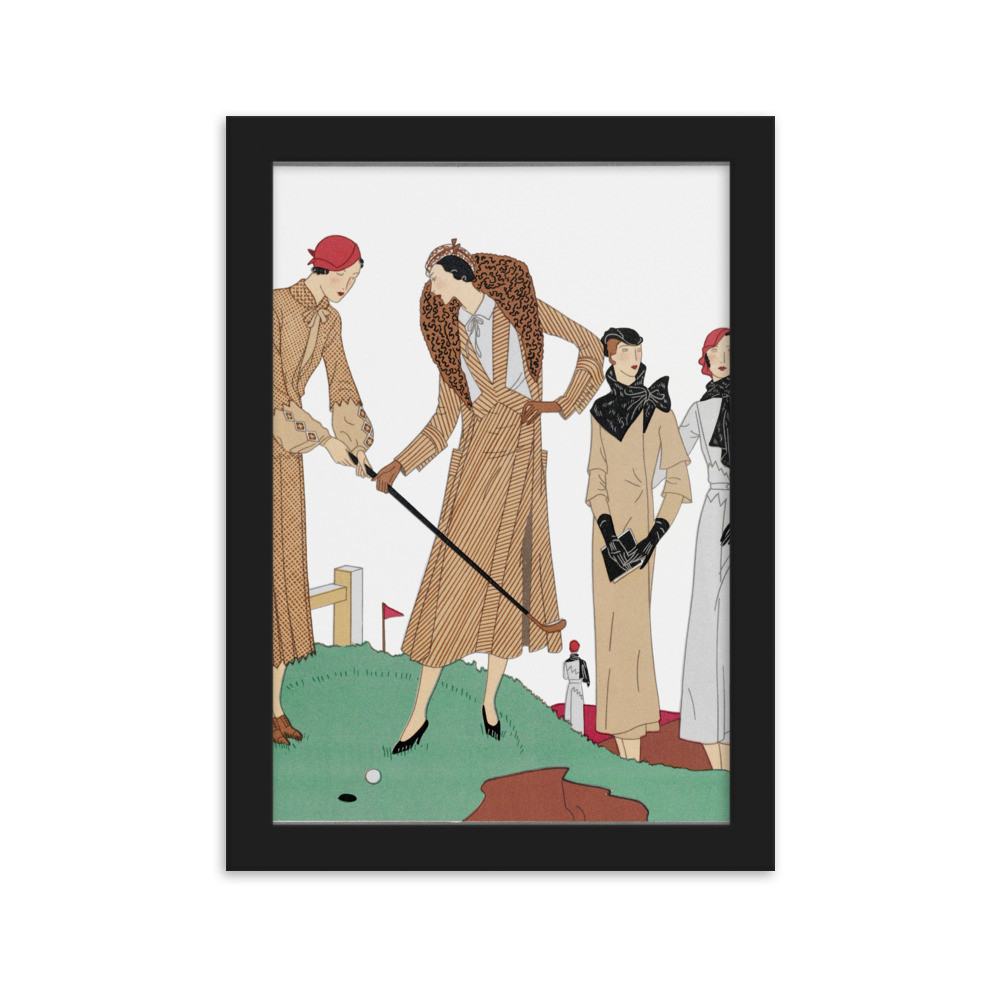 Framed matte paper poster: Woman's Golf