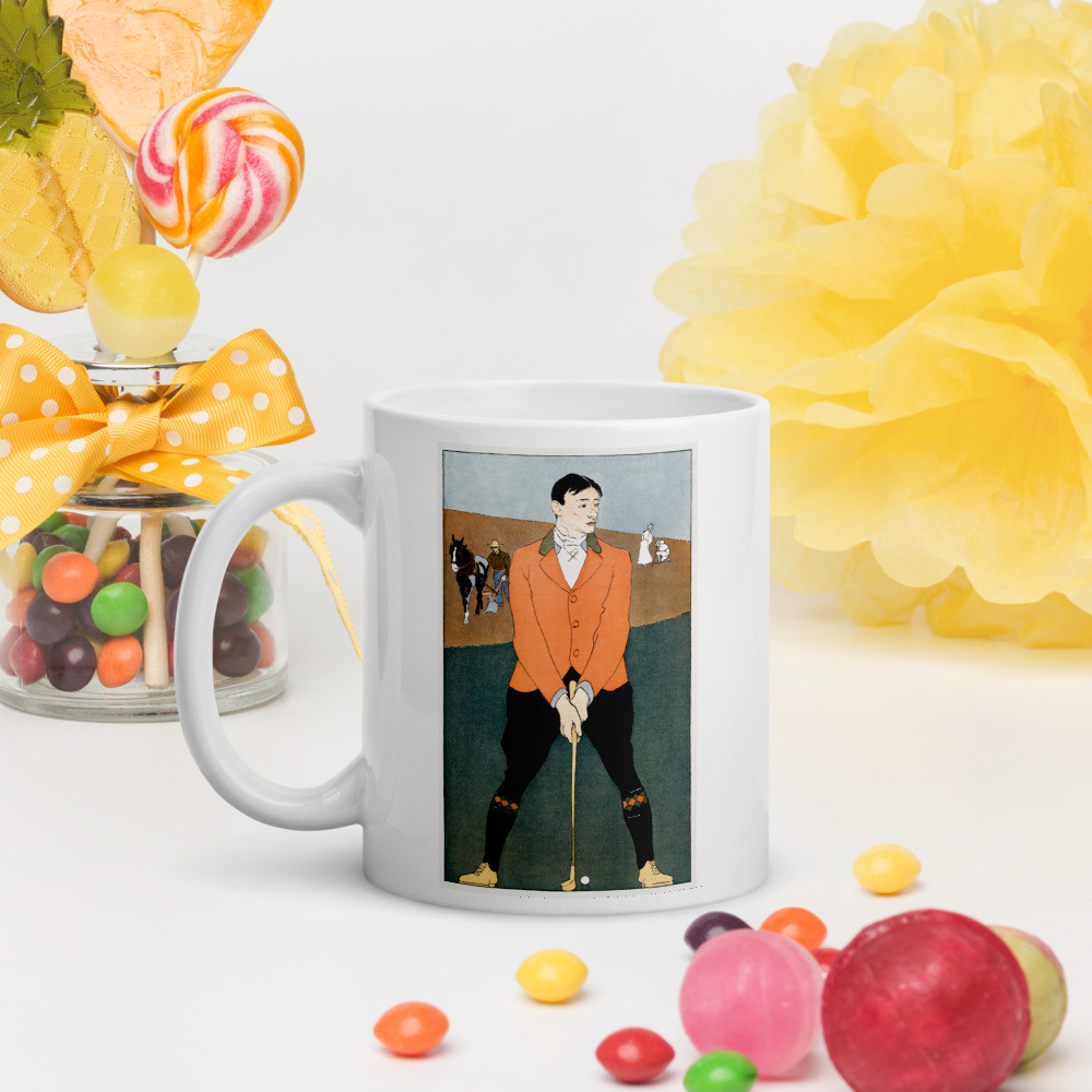 White glossy mug: Ready For Golf