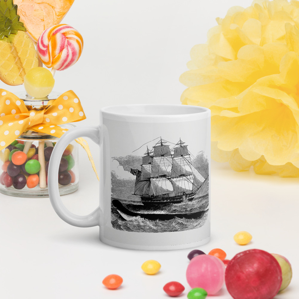 White glossy mug: Sailing Ship