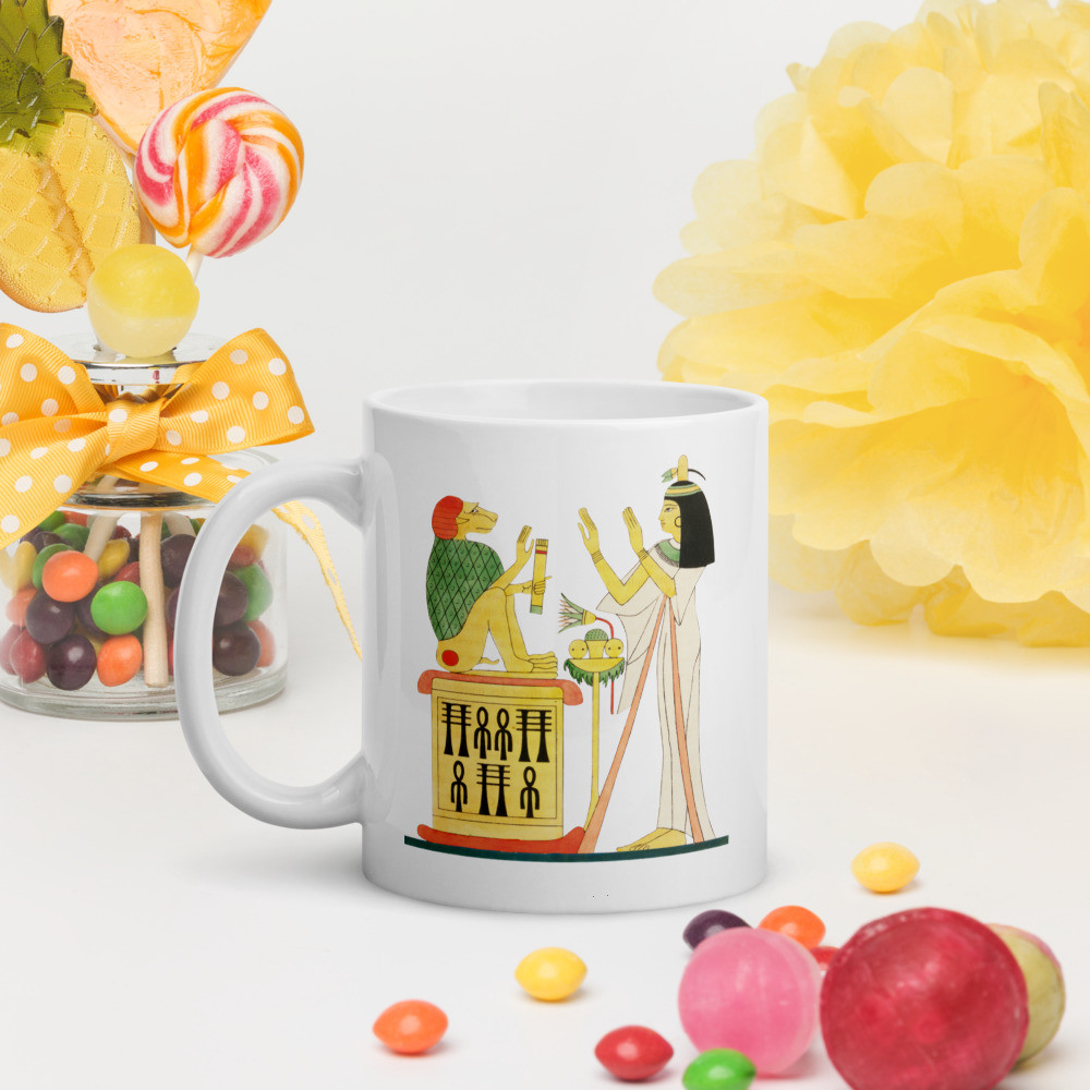 White glossy mug: Art of Egypt