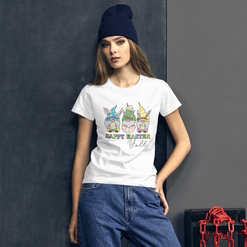 Women's short sleeve t-shirt: Happy Easter