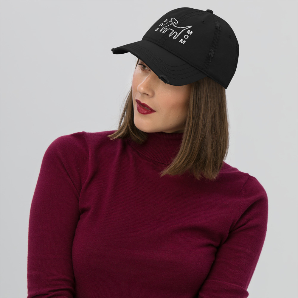 Distressed  Hat: Dog Mom