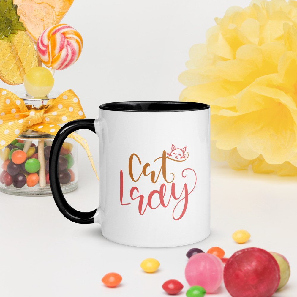 Mug with Color Inside: Cat Lady
