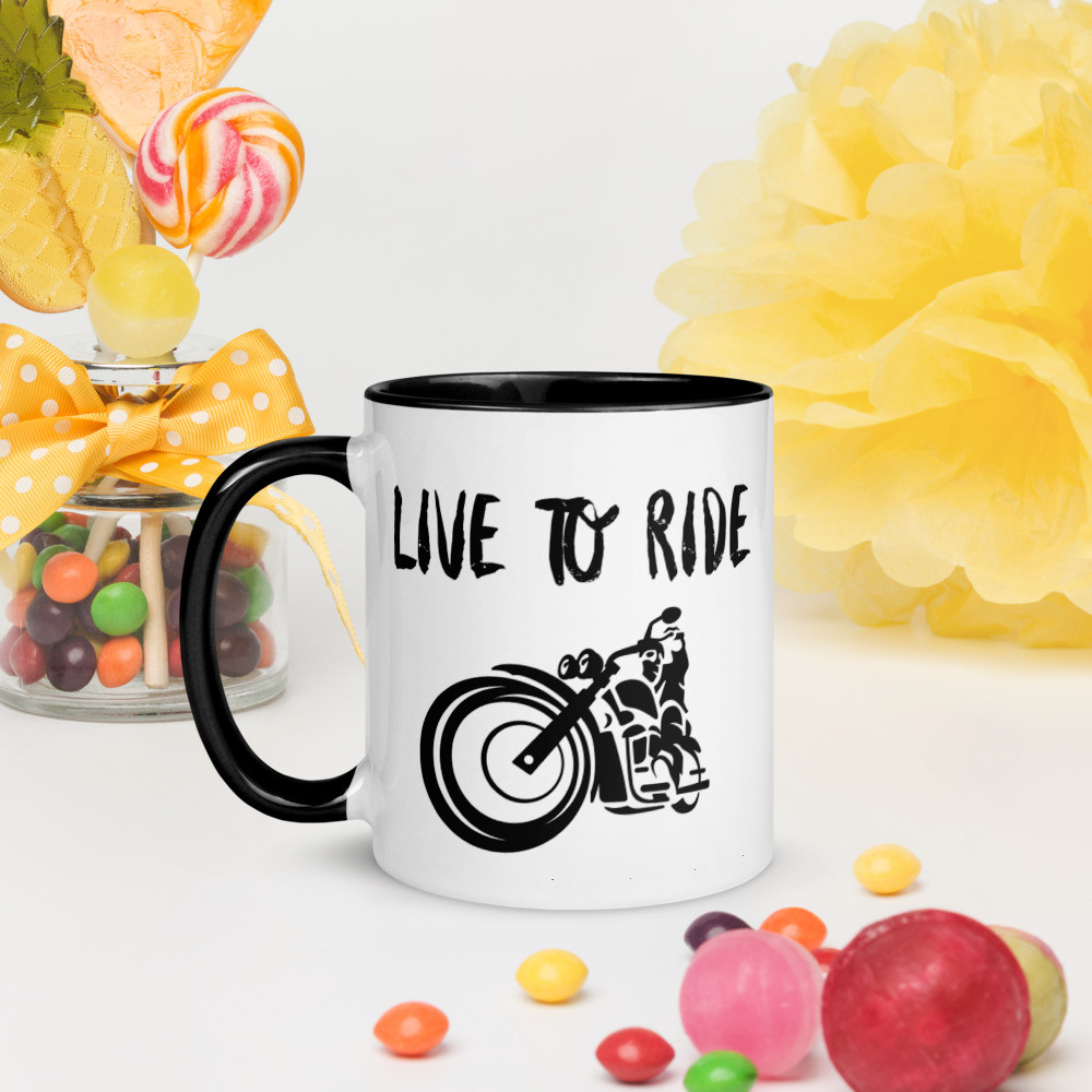 Mug with Color Inside: Live To Ride