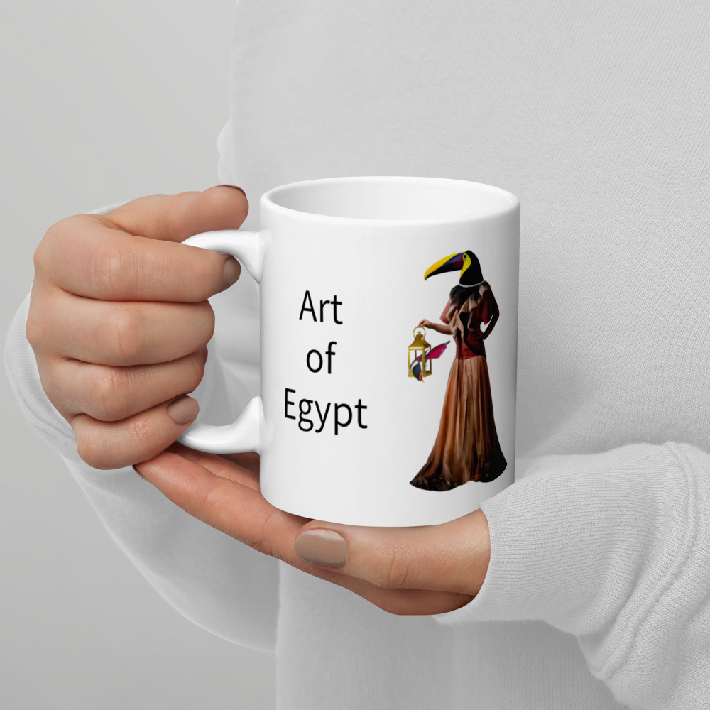 White glossy mug: Art of Egypt