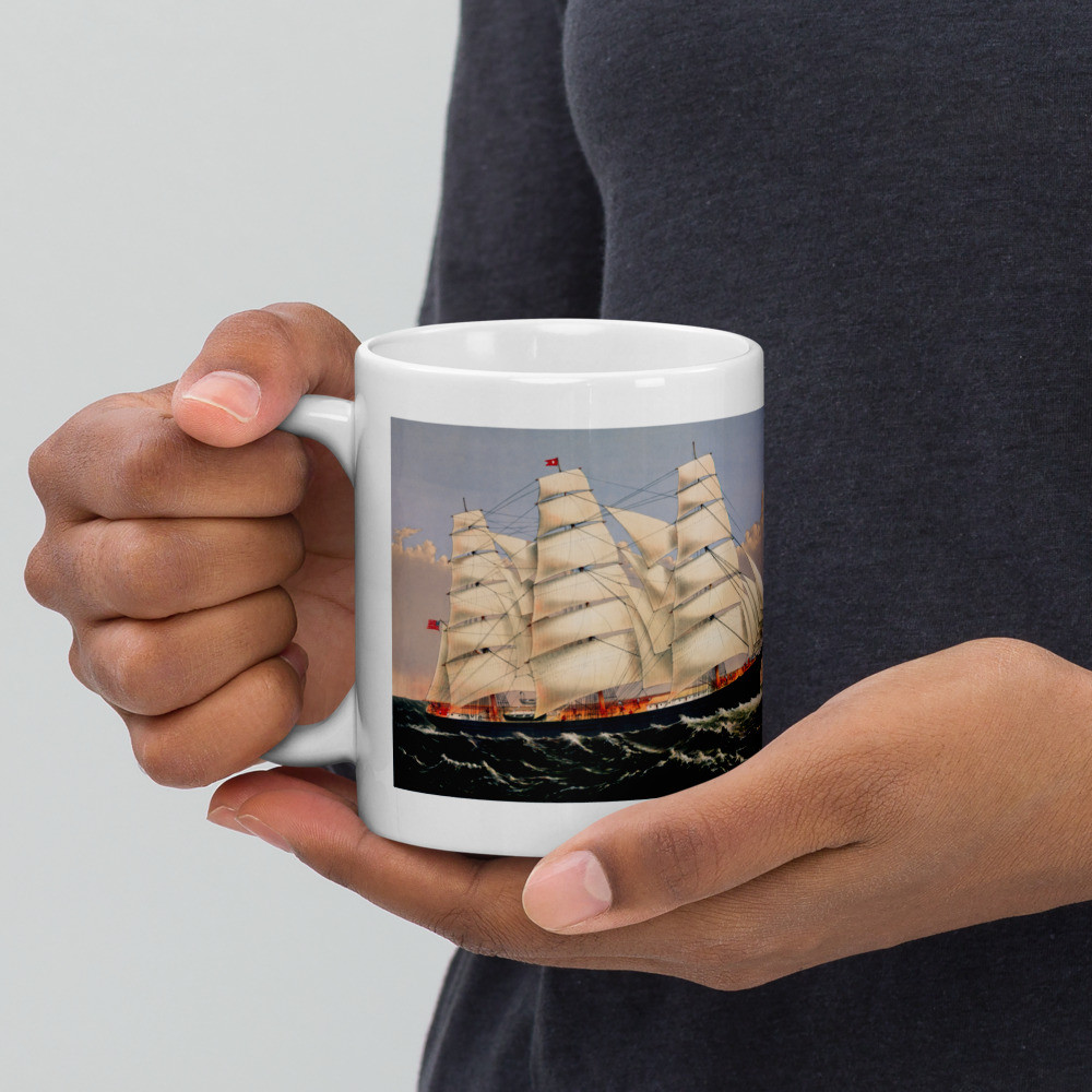 White glossy mug: Sailing Ship