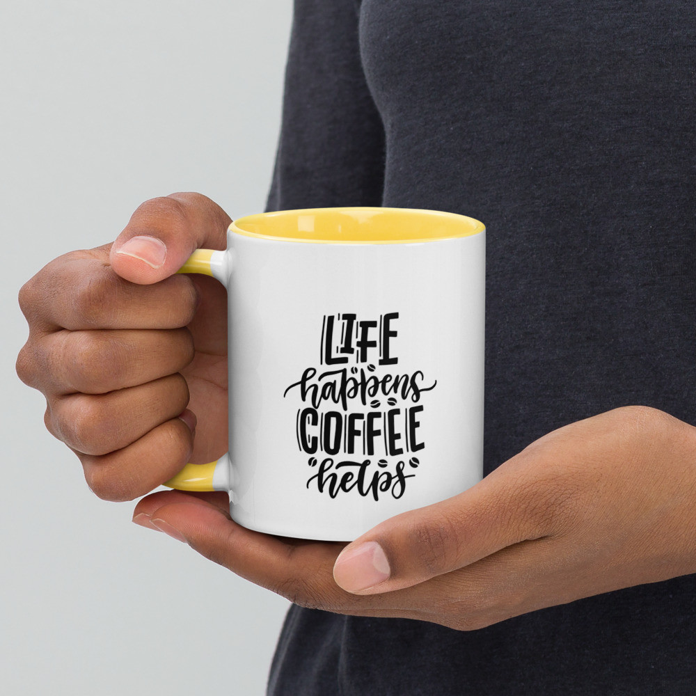 Mug with Color Inside: Life Happens