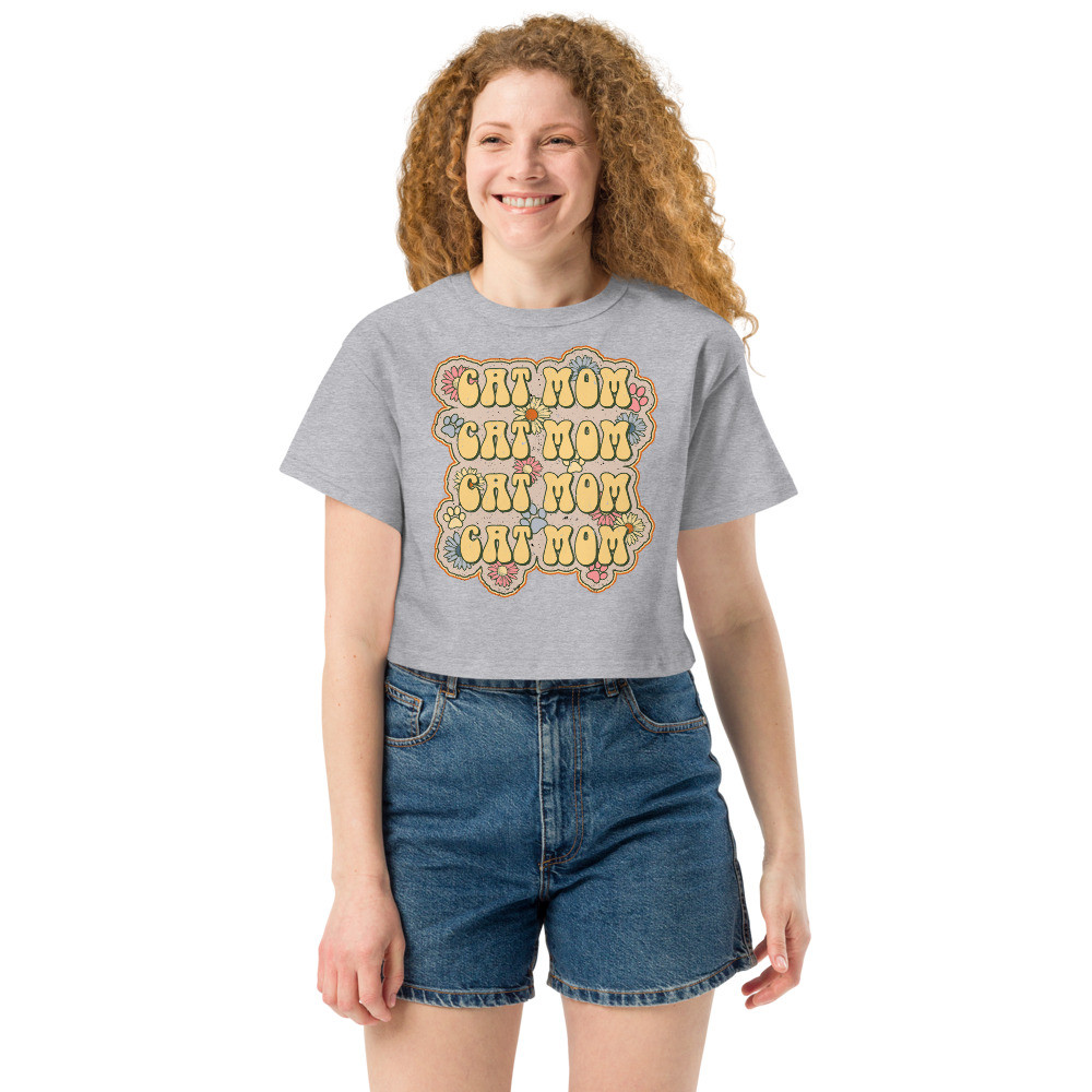 Champion crop top: Cat Mom II
