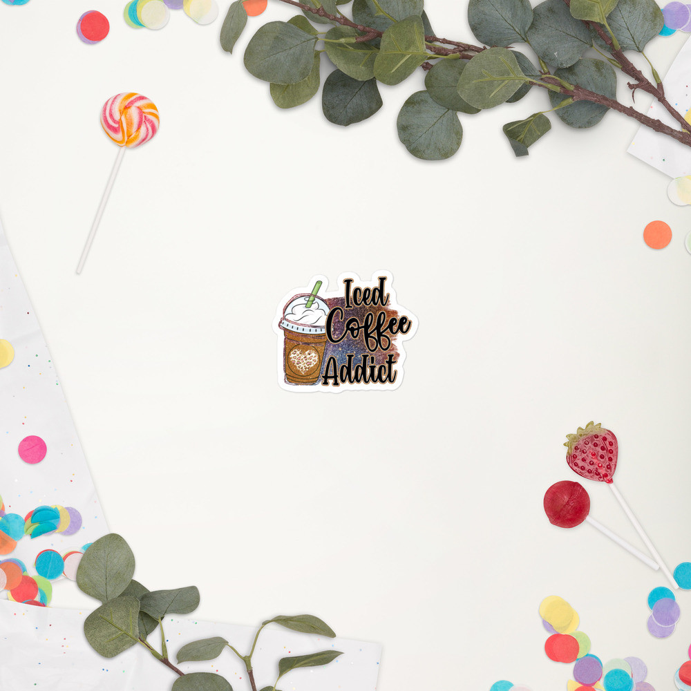 Bubble-free stickers: Ice Coffee Addict
