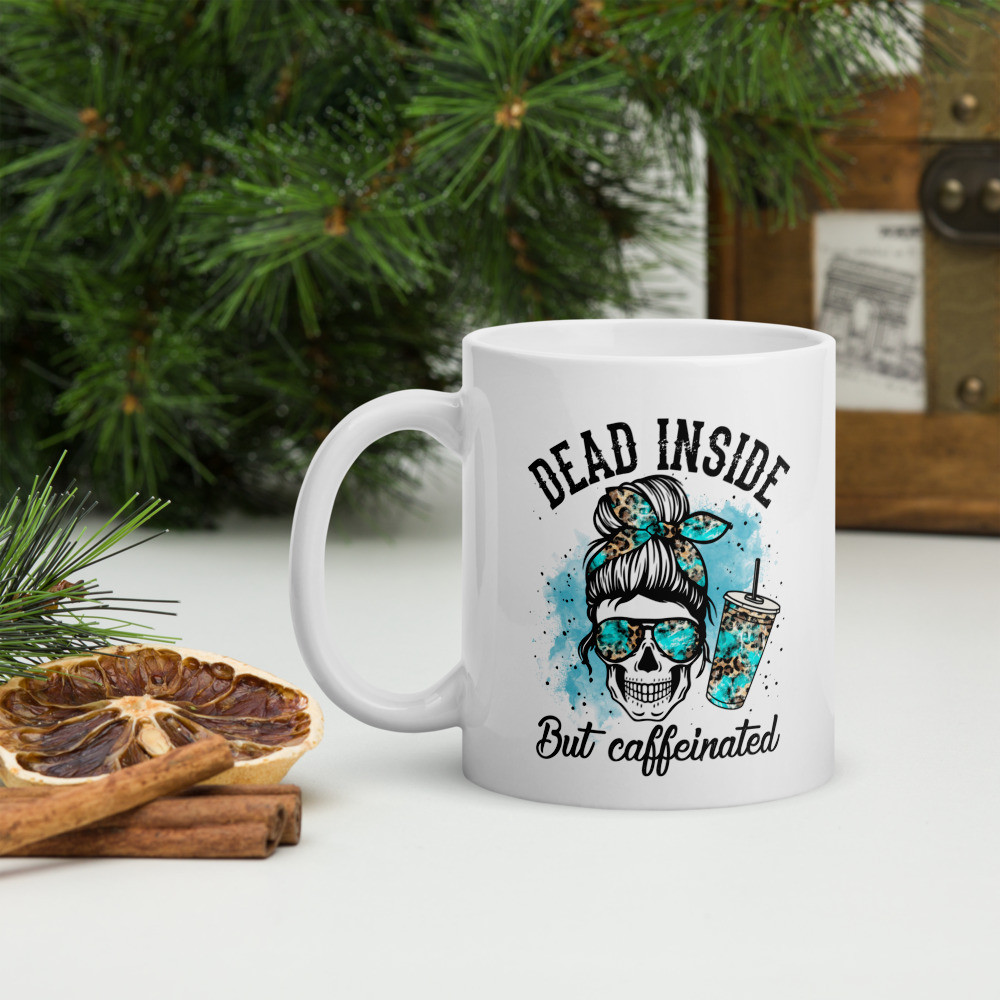 White glossy mug: Dead Inside II