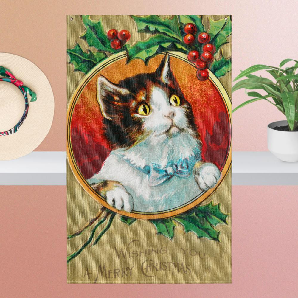 Flag: Cat Wishing You A Merry Christmas