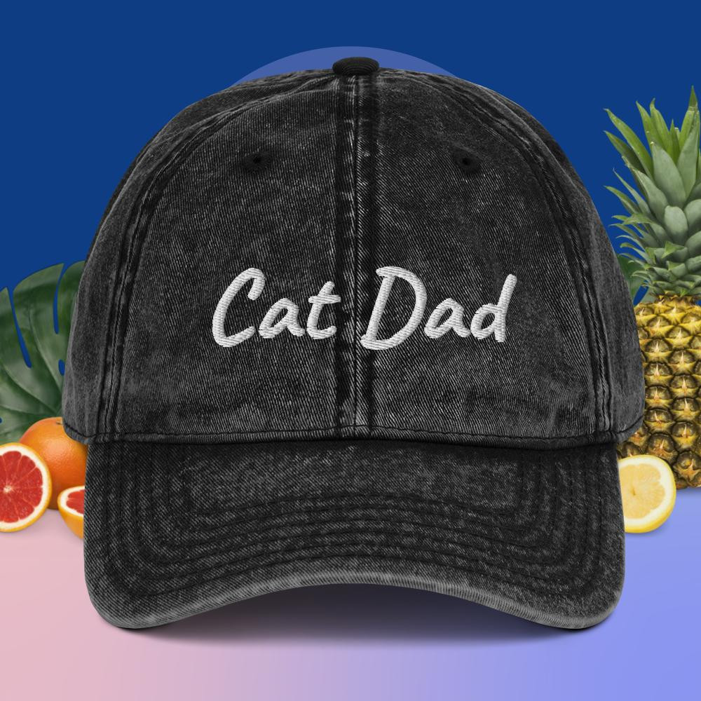 Vintage Cotton Twill Cap: Cat Dad