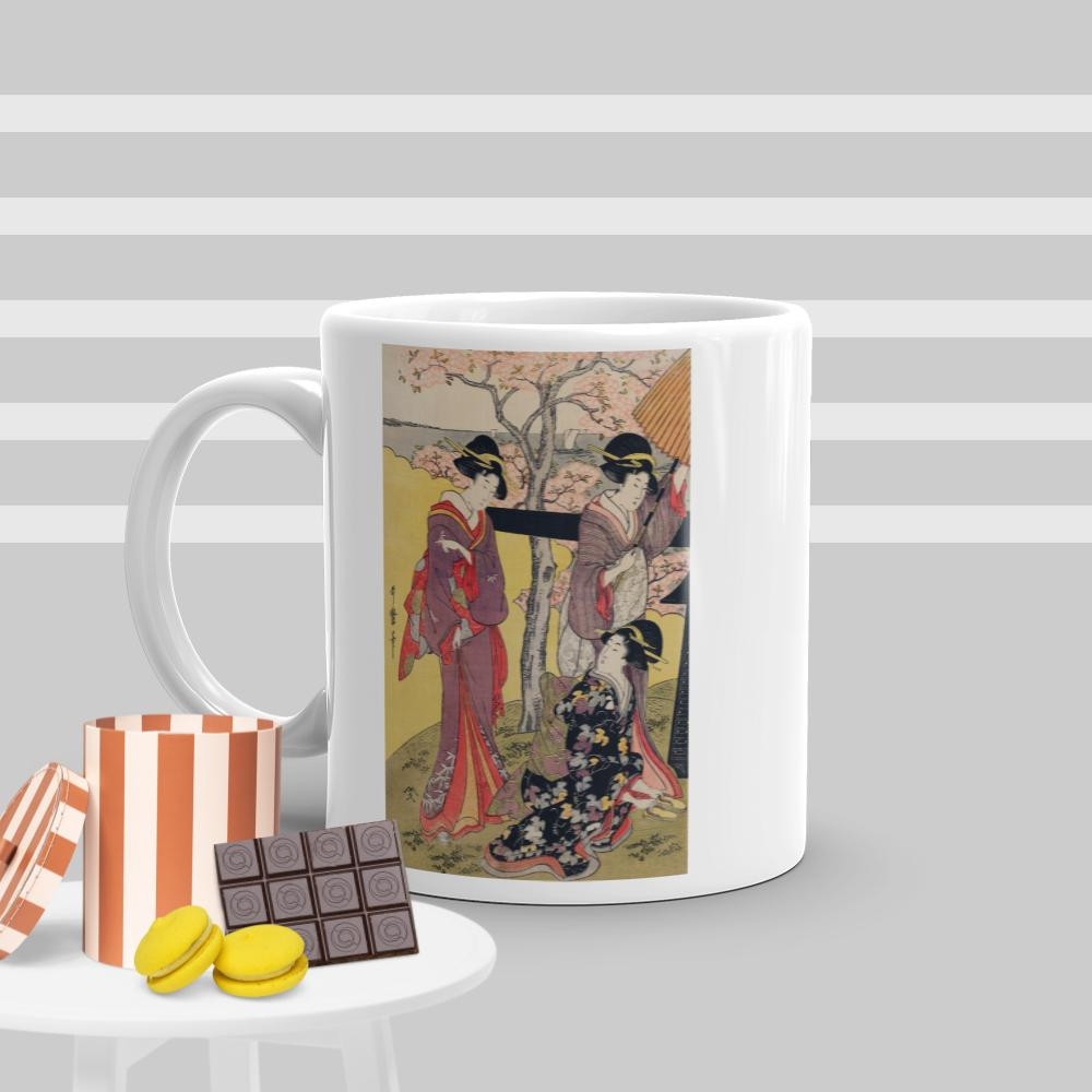 White glossy mug: Art of Japan - Nature II