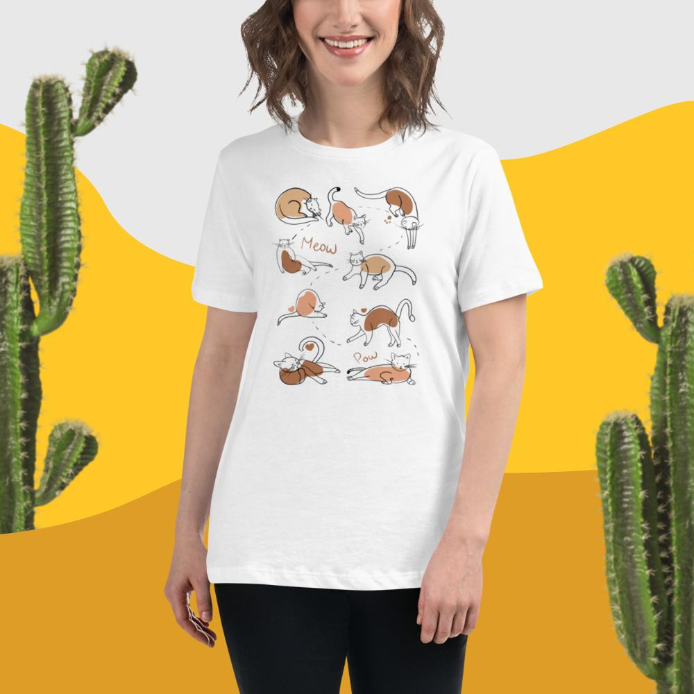 Women's Relaxed T-Shirt: Meow Cats