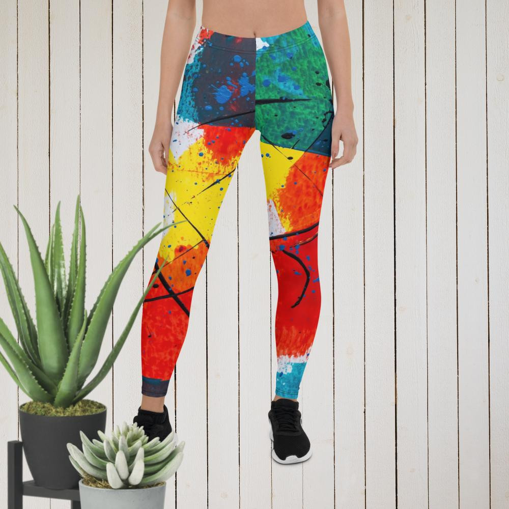 Leggings: Blue & Red Heat