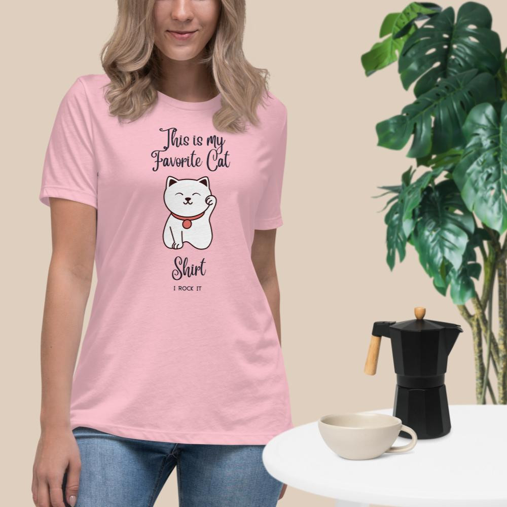 Women's Relaxed T-Shirt: My Favorite Cat Shirt