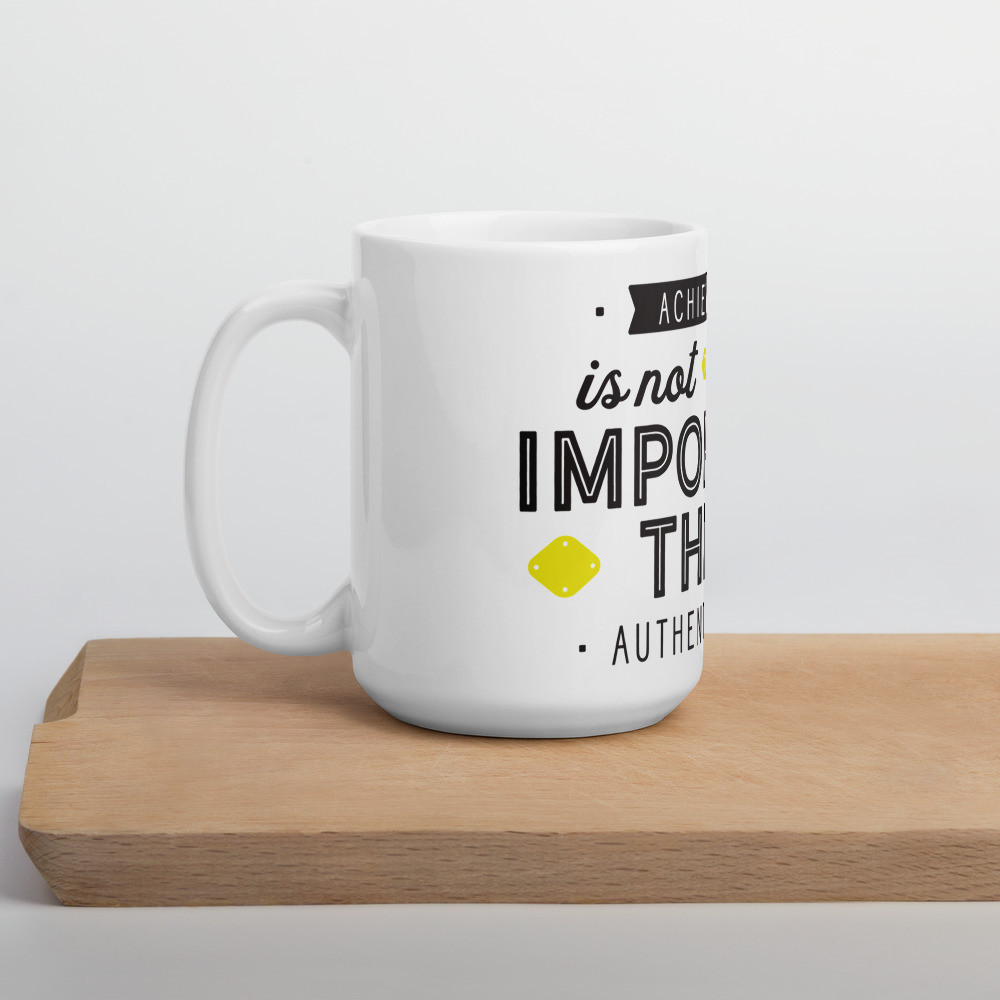 White glossy mug ACHEIVEMENT