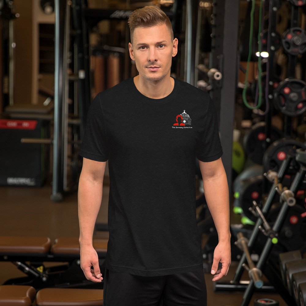Short-Sleeve Unisex T-Shirt:  Janeway Collective Logo on the front and J.K. Woodward Print on the back