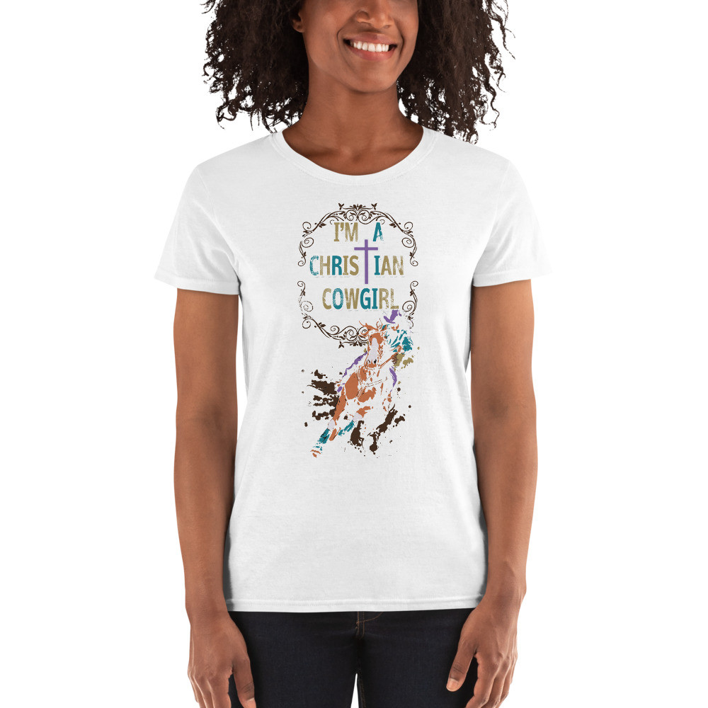 I am a Christian cowgirl Women's short sleeve t-shirt