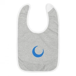 Moon Embroidered Baby Bib