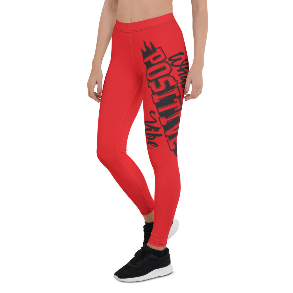 What's Ur Positive Vibe Leggings Red/BLK 