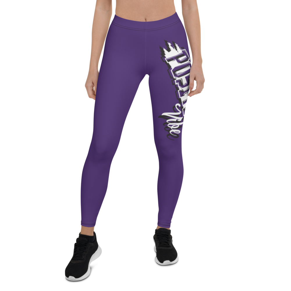 What's Ur Positive Vibe Leggings Purple/Layered WHT & BLK 