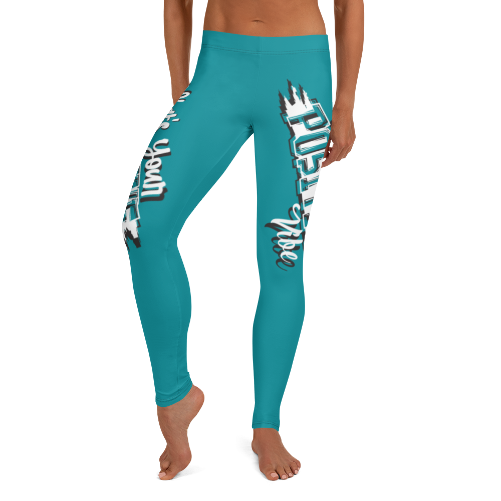 What's Ur Positive Vibe Leggings Eastern Blue/Layered WHT & BLK
