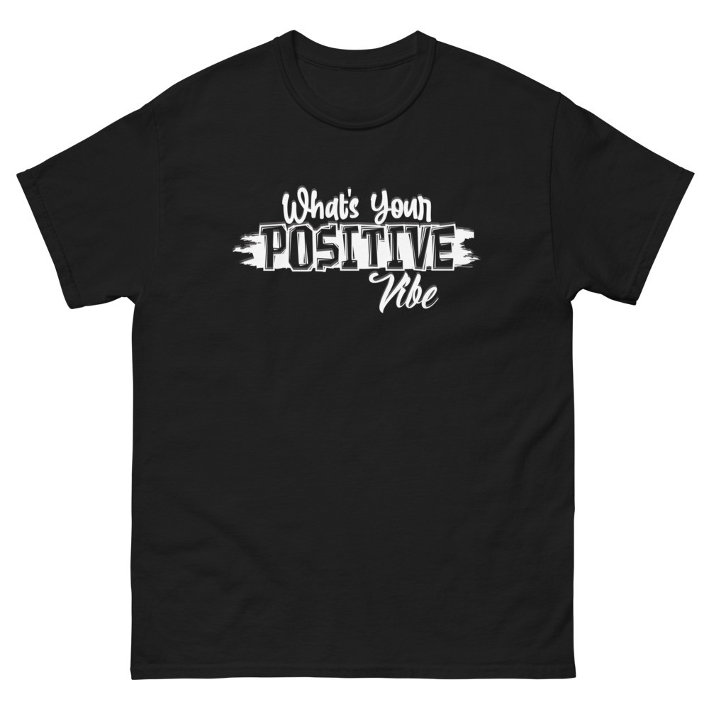 Whats Ur Positive Vibe Mens Red T-Shirt Black Navy Red (Layered) 