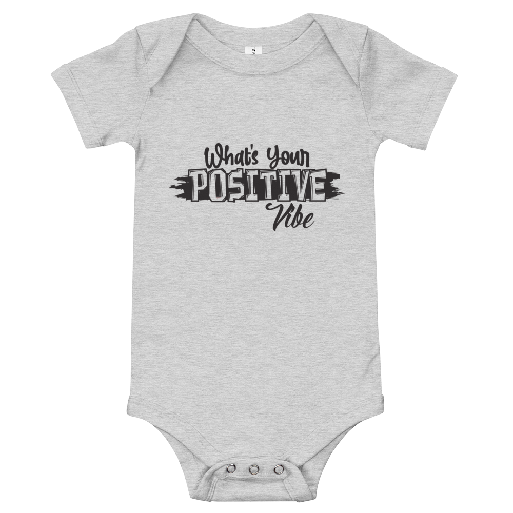 What's Ur Positive Vibe Baby short sleeve one piece GRY
