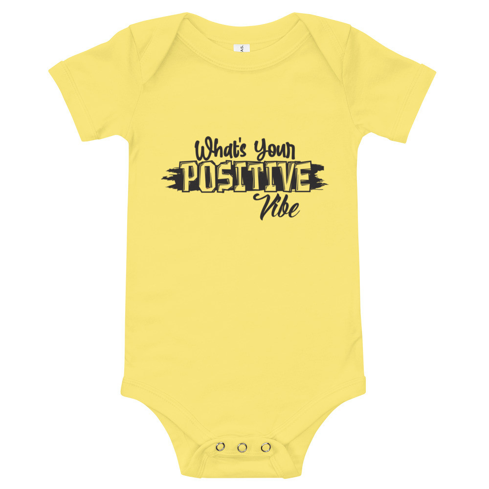 What's Ur Positive Vibe Baby short sleeve one piece YLW